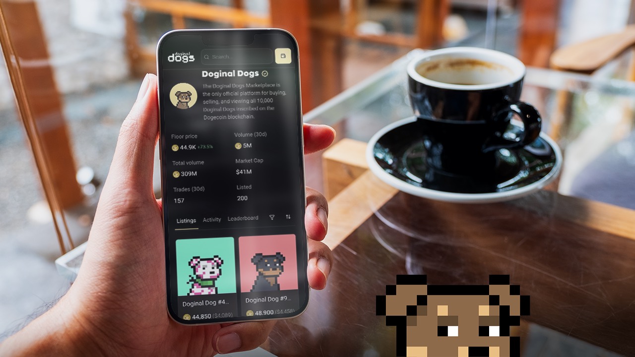 Central Doginal Dogs pixel dog among mixed NFT artworks